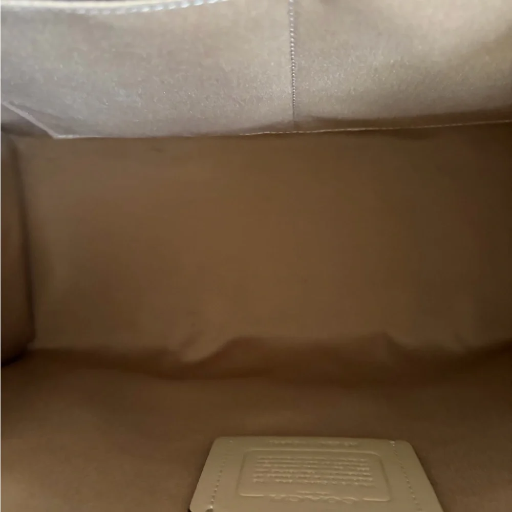 Coach Cream and Brown Logo Tote - Picture 6 of 9